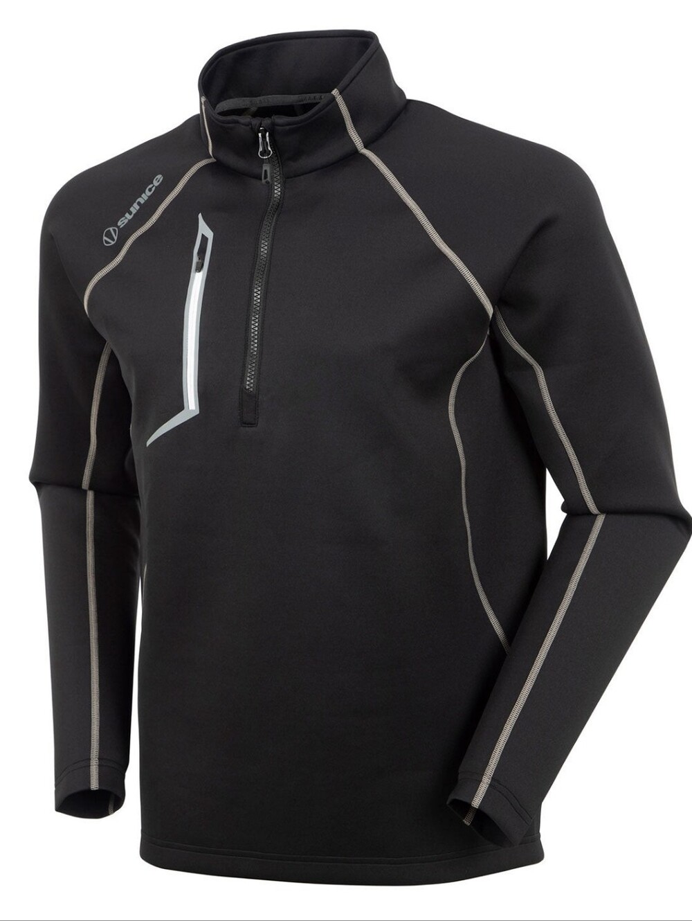 Sunice Men's Black Half-Zip Performance Pullover